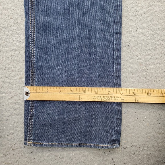 NY&C Curvy Bootcut Jeans Womens 4T Blue Denim Faded Stretch Low Rise Whiskered - Picture 5 of 10